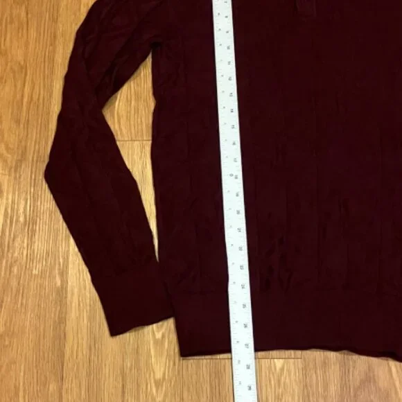Karl Lagerfeld Men Polo Sweater Long Sleeve Burgundy Size S